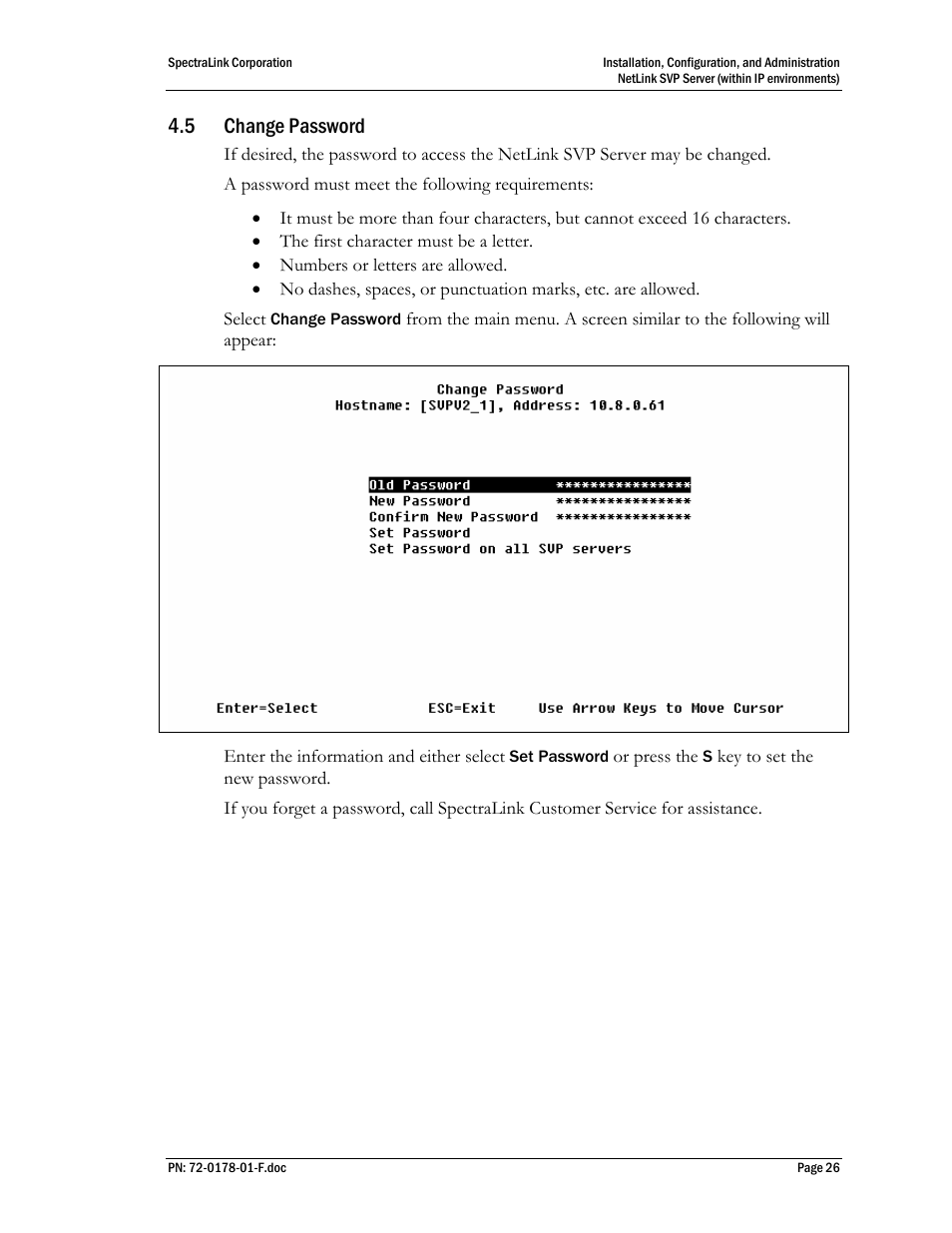 5 change password | SpectraLink SVP100 User Manual | Page 26 / 35