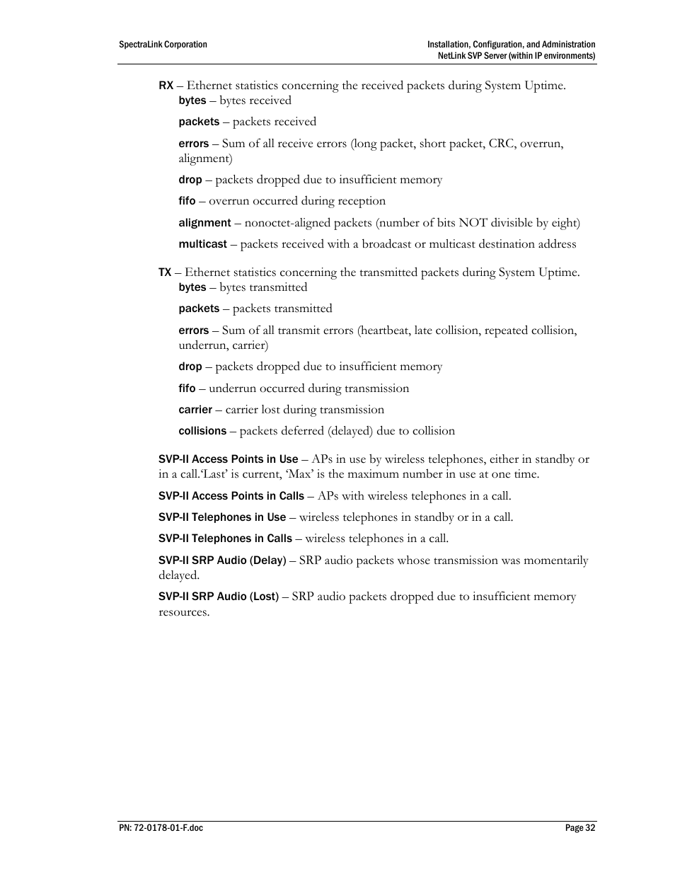 SpectraLink SVP100 User Manual | Page 32 / 35