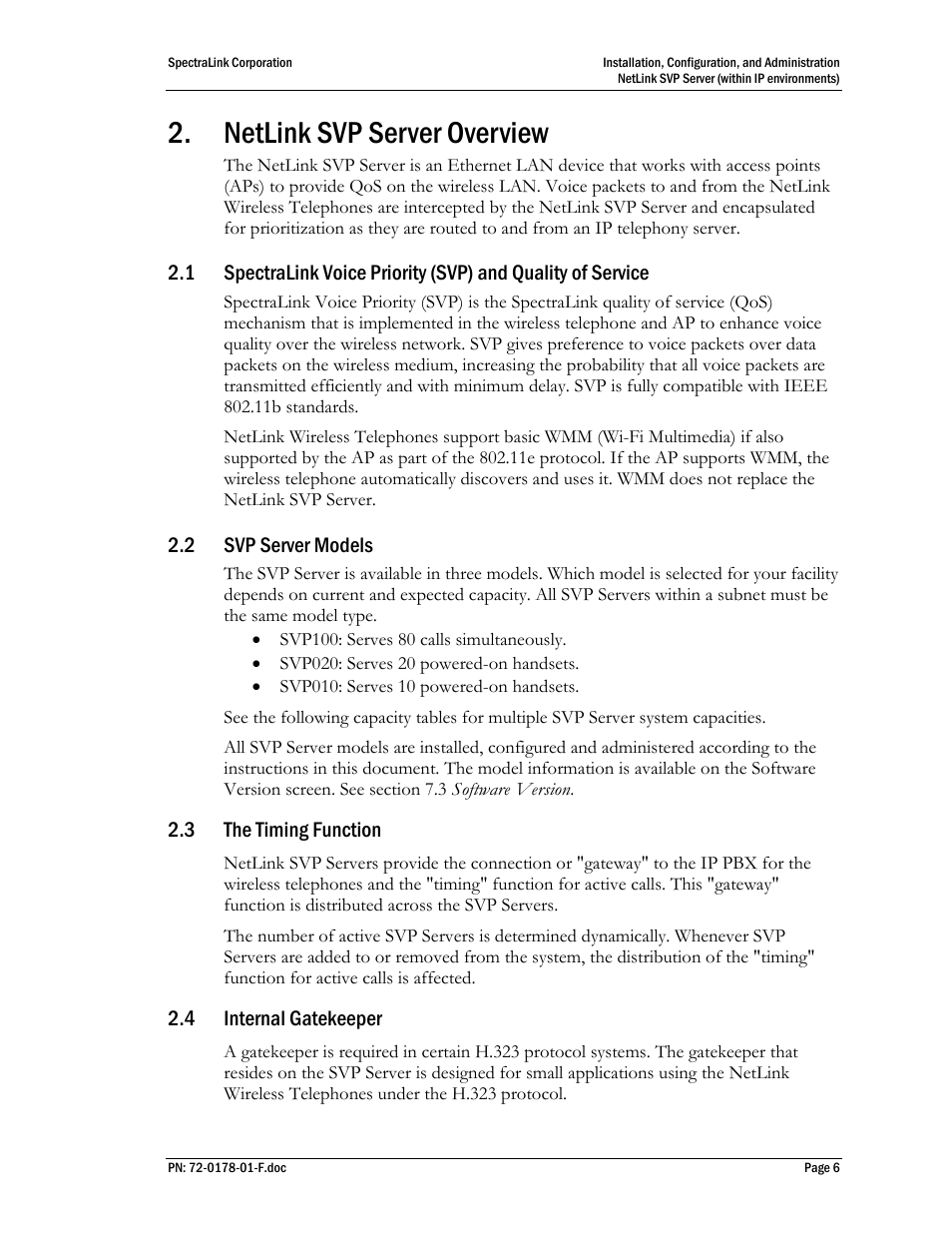 Netlink svp server overview, 2 svp server models | SpectraLink SVP100 User Manual | Page 6 / 35