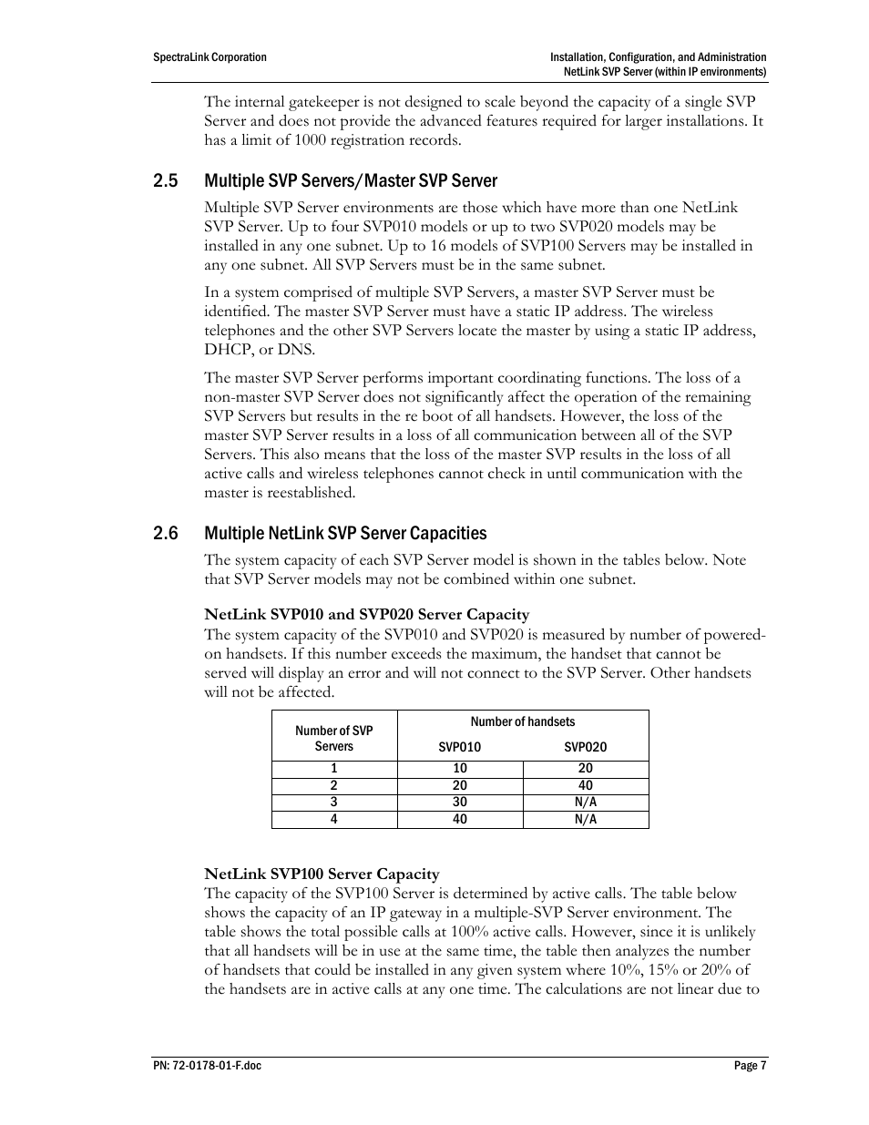 5 multiple svp servers/master svp server, 6 multiple netlink svp server capacities | SpectraLink SVP100 User Manual | Page 7 / 35