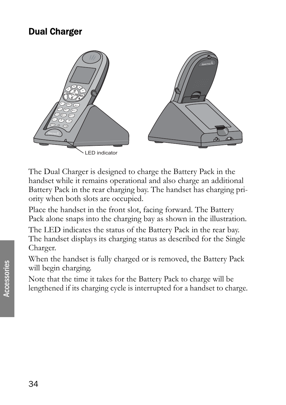 Dual charger, 34 acc essor ies | SpectraLink NetLink 8000 User Manual | Page 34 / 48