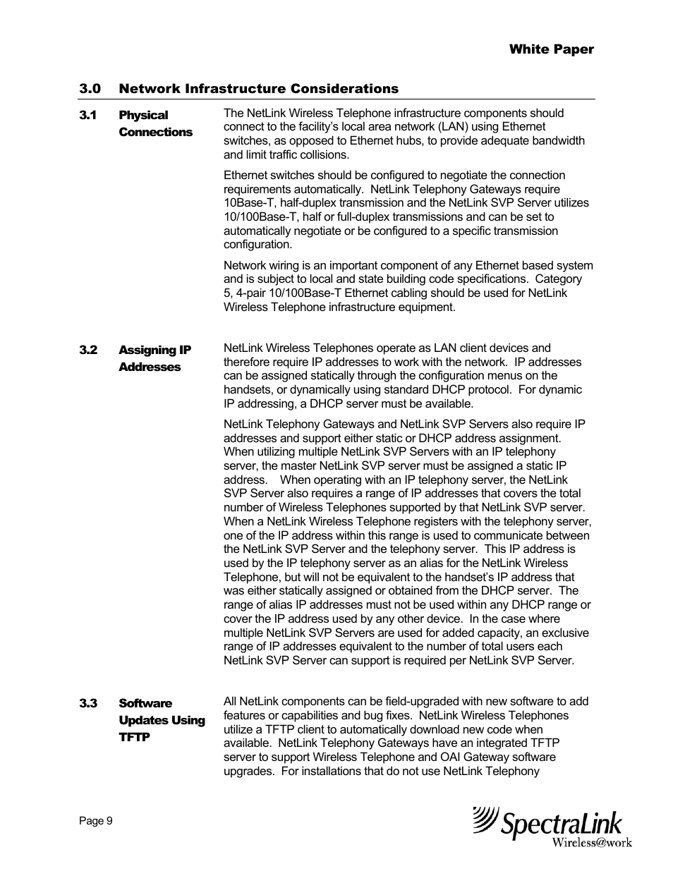 SpectraLink NetLink Wireless Telephones Best Practices White Paper Wireless Telephone User Manual | Page 10 / 19