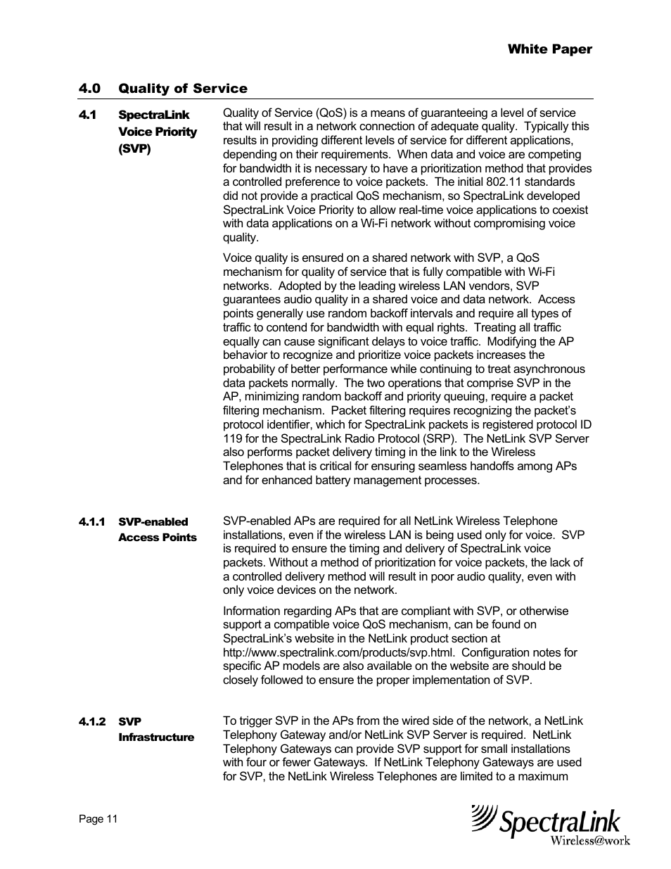 SpectraLink NetLink Wireless Telephones Best Practices White Paper Wireless Telephone User Manual | Page 12 / 19