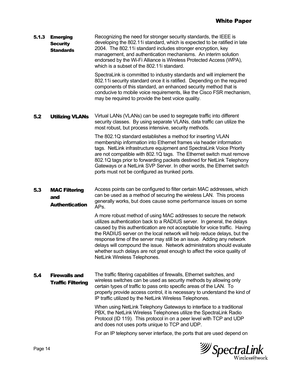 SpectraLink NetLink Wireless Telephones Best Practices White Paper Wireless Telephone User Manual | Page 15 / 19