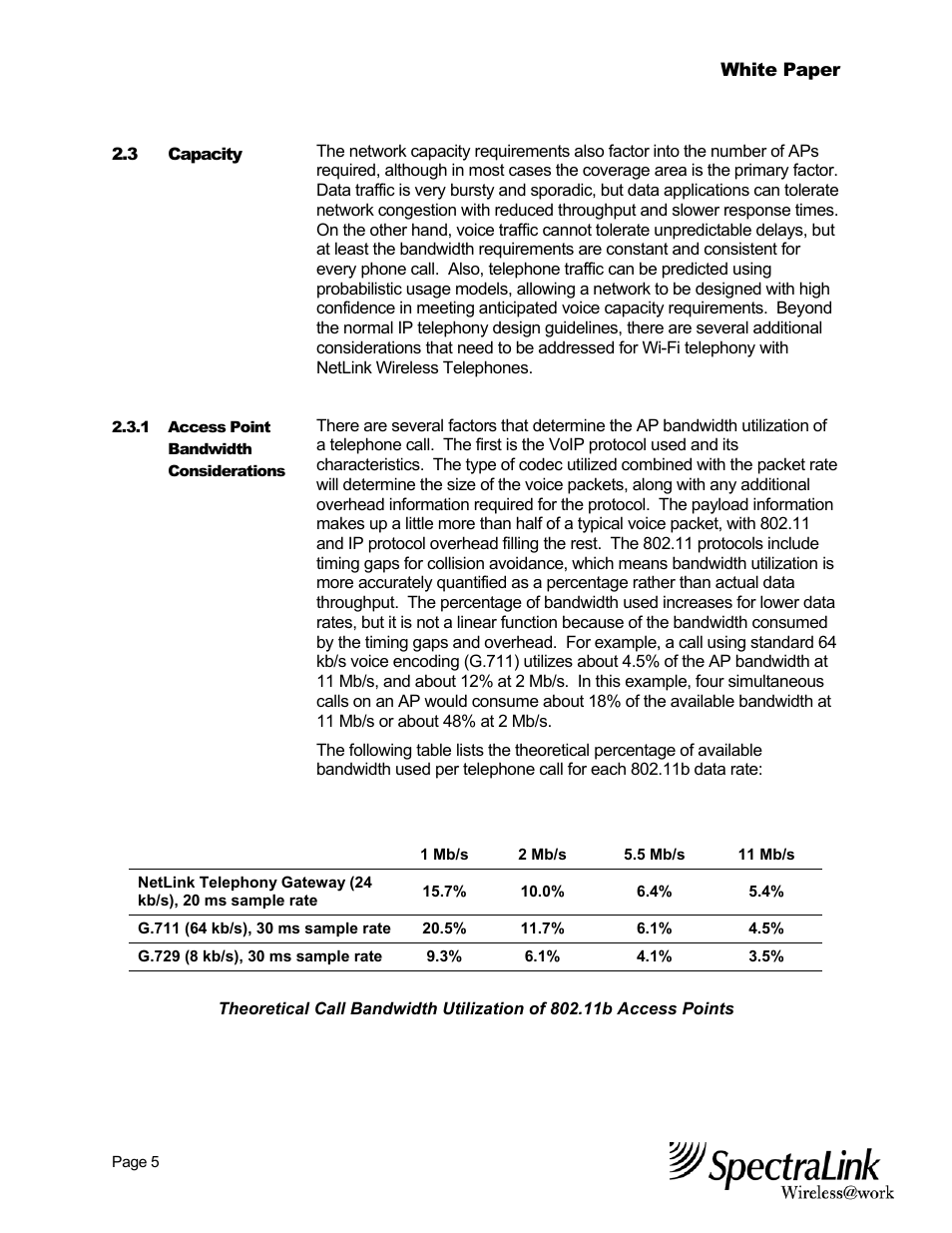 SpectraLink NetLink Wireless Telephones Best Practices White Paper Wireless Telephone User Manual | Page 6 / 19