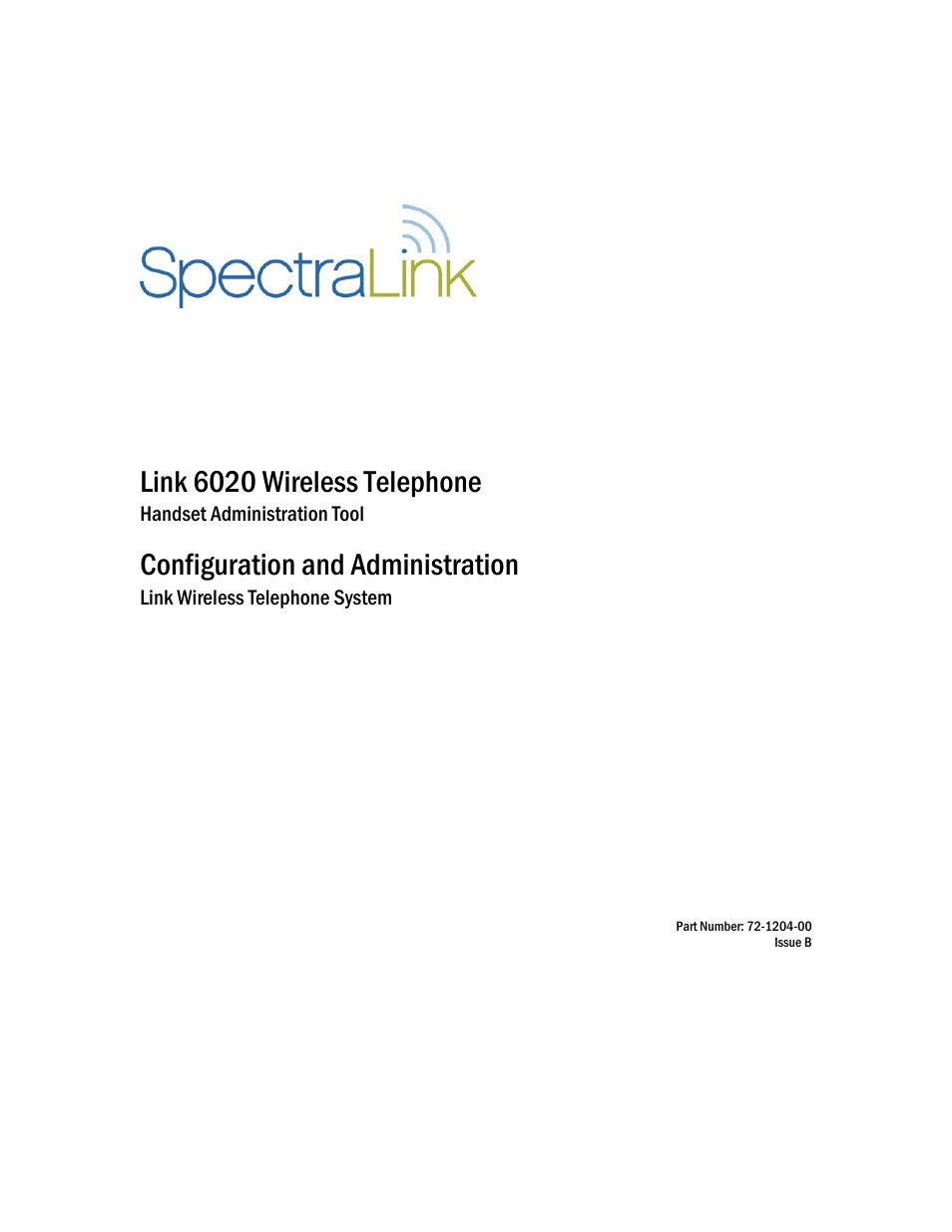 SpectraLink 6020 User Manual | 21 pages