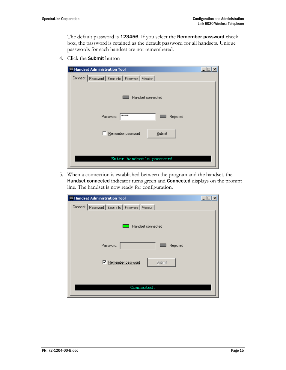 SpectraLink 6020 User Manual | Page 15 / 21