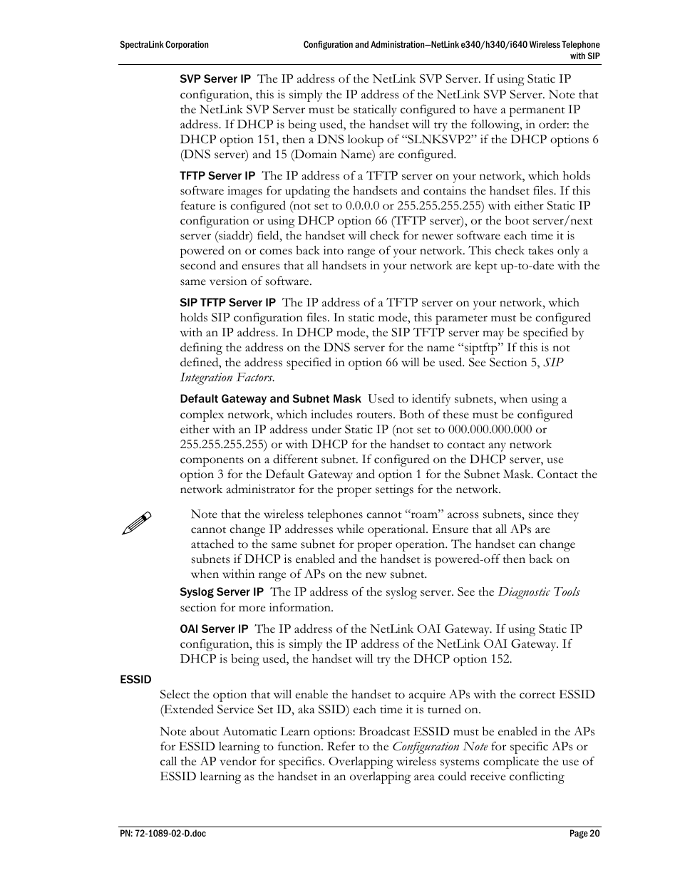 SpectraLink h340 User Manual | Page 20 / 61