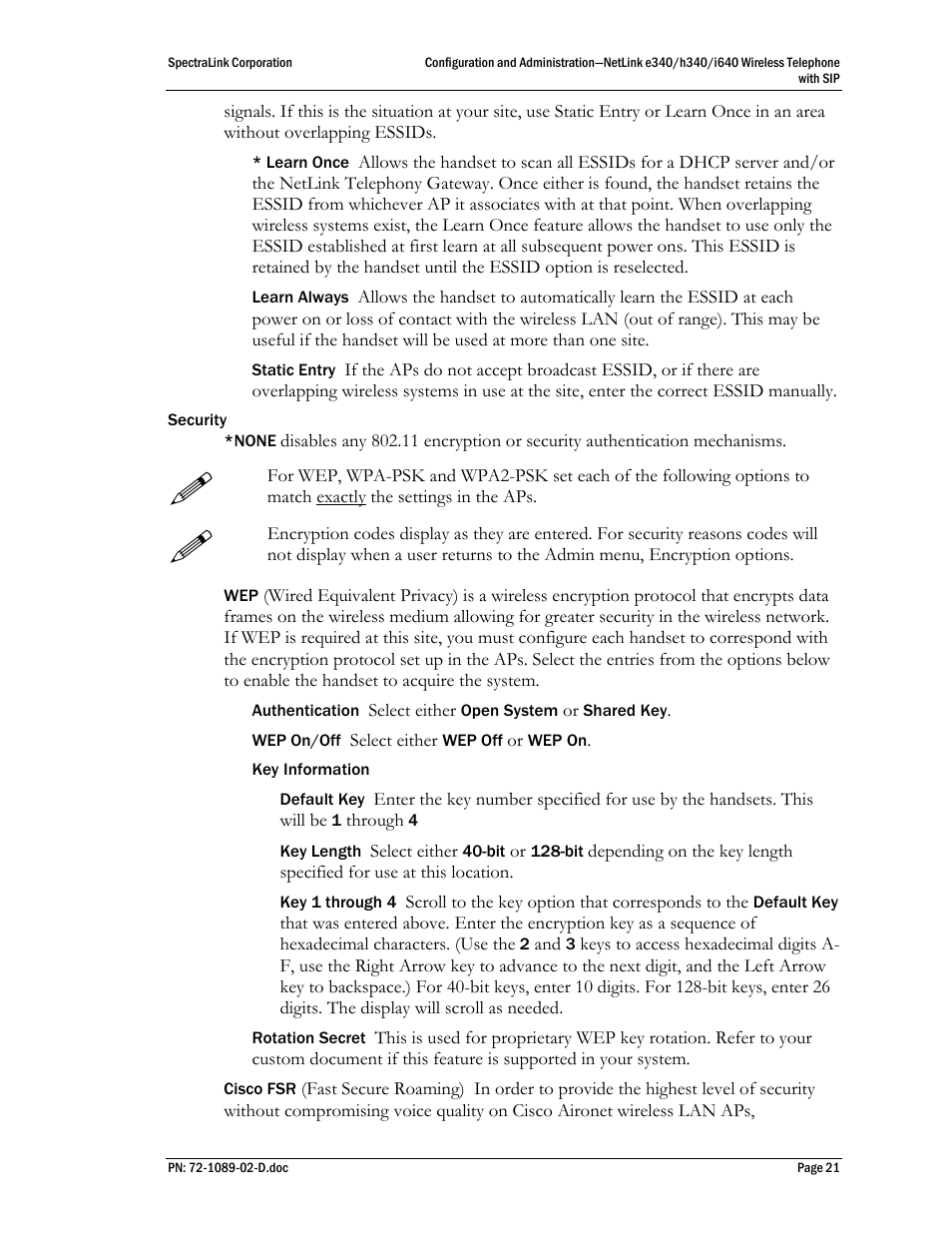 SpectraLink h340 User Manual | Page 21 / 61