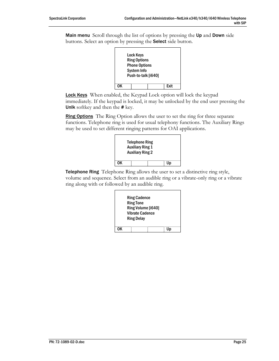 SpectraLink h340 User Manual | Page 25 / 61