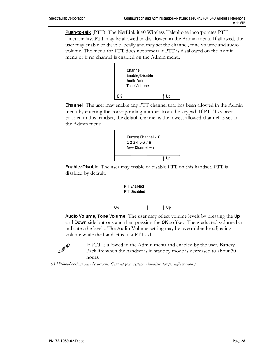 SpectraLink h340 User Manual | Page 28 / 61