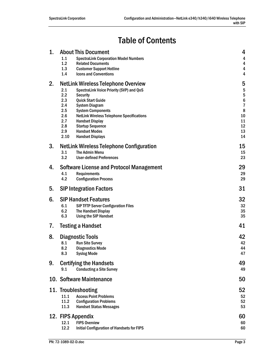 SpectraLink h340 User Manual | Page 3 / 61
