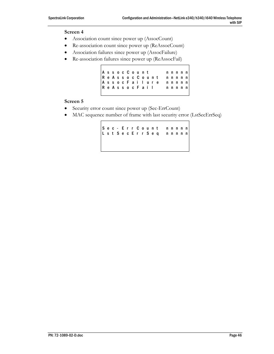 SpectraLink h340 User Manual | Page 46 / 61