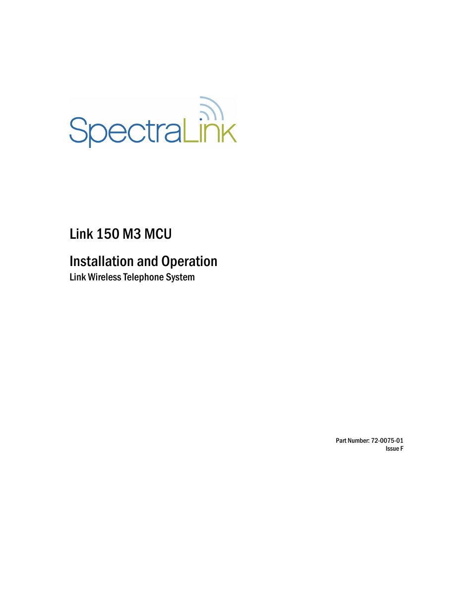 SpectraLink Link 150 M3 MCU User Manual | 47 pages