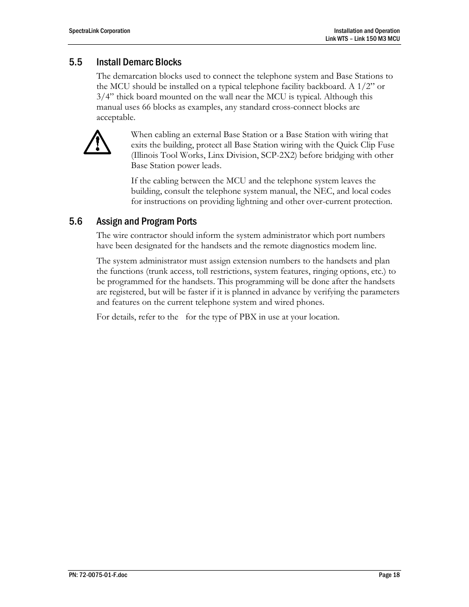 Install demarc blocks, Assign and program ports | SpectraLink Link 150 M3 MCU User Manual | Page 18 / 47