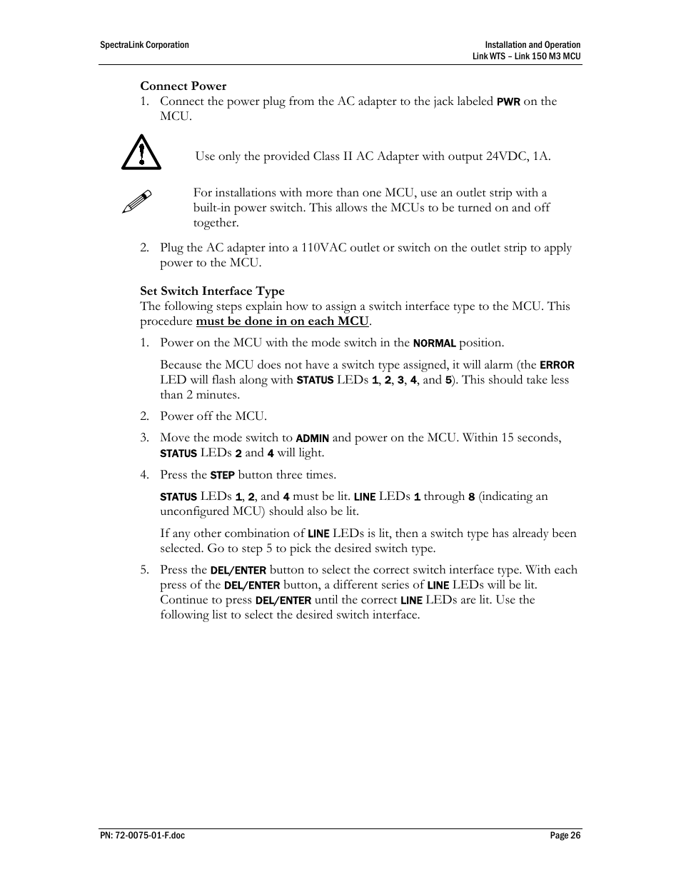 SpectraLink Link 150 M3 MCU User Manual | Page 26 / 47