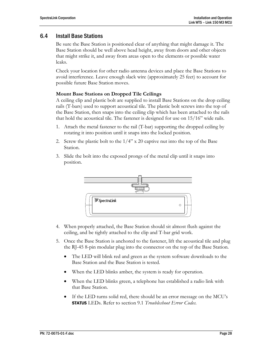 Install base stations, 4 install base stations | SpectraLink Link 150 M3 MCU User Manual | Page 28 / 47