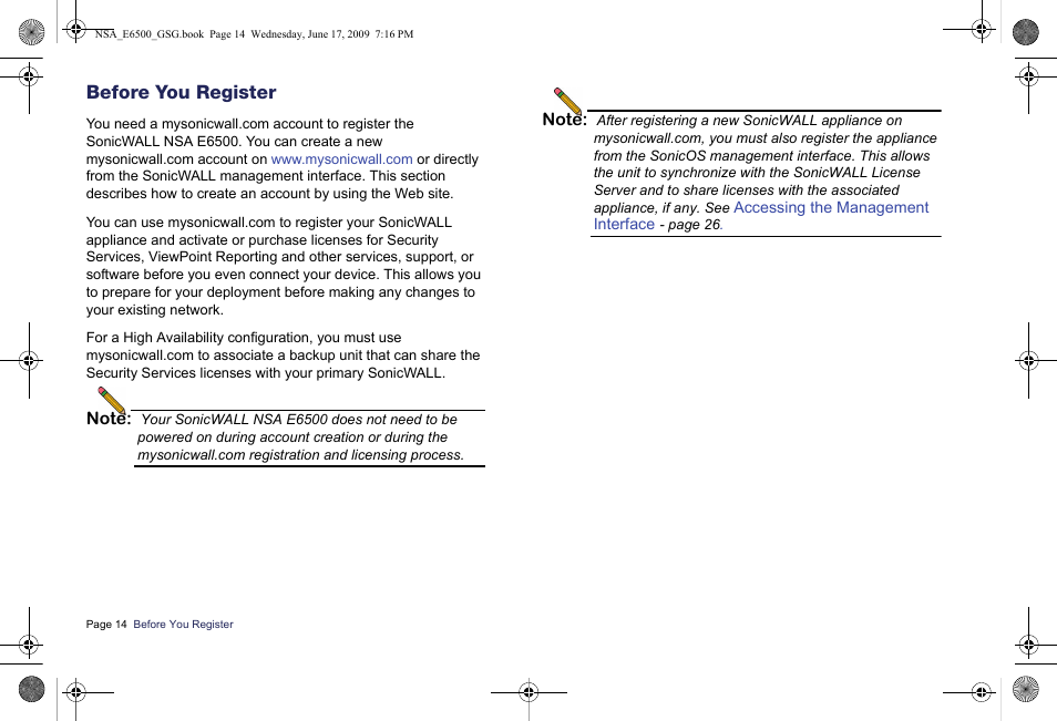 Before you register | SonicWALL EClass NSA E6500 User Manual | Page 15 / 78