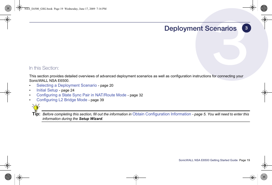 Deployment scenarios | SonicWALL EClass NSA E6500 User Manual | Page 20 / 78