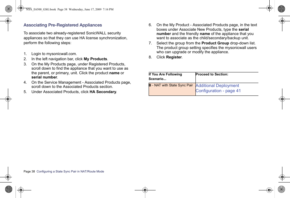 Associating pre-registered appliances | SonicWALL EClass NSA E6500 User Manual | Page 39 / 78