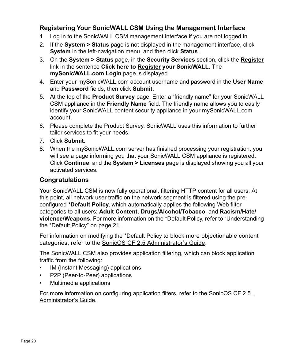 SonicWALL Content Security Manager 2200 User Manual | Page 21 / 44