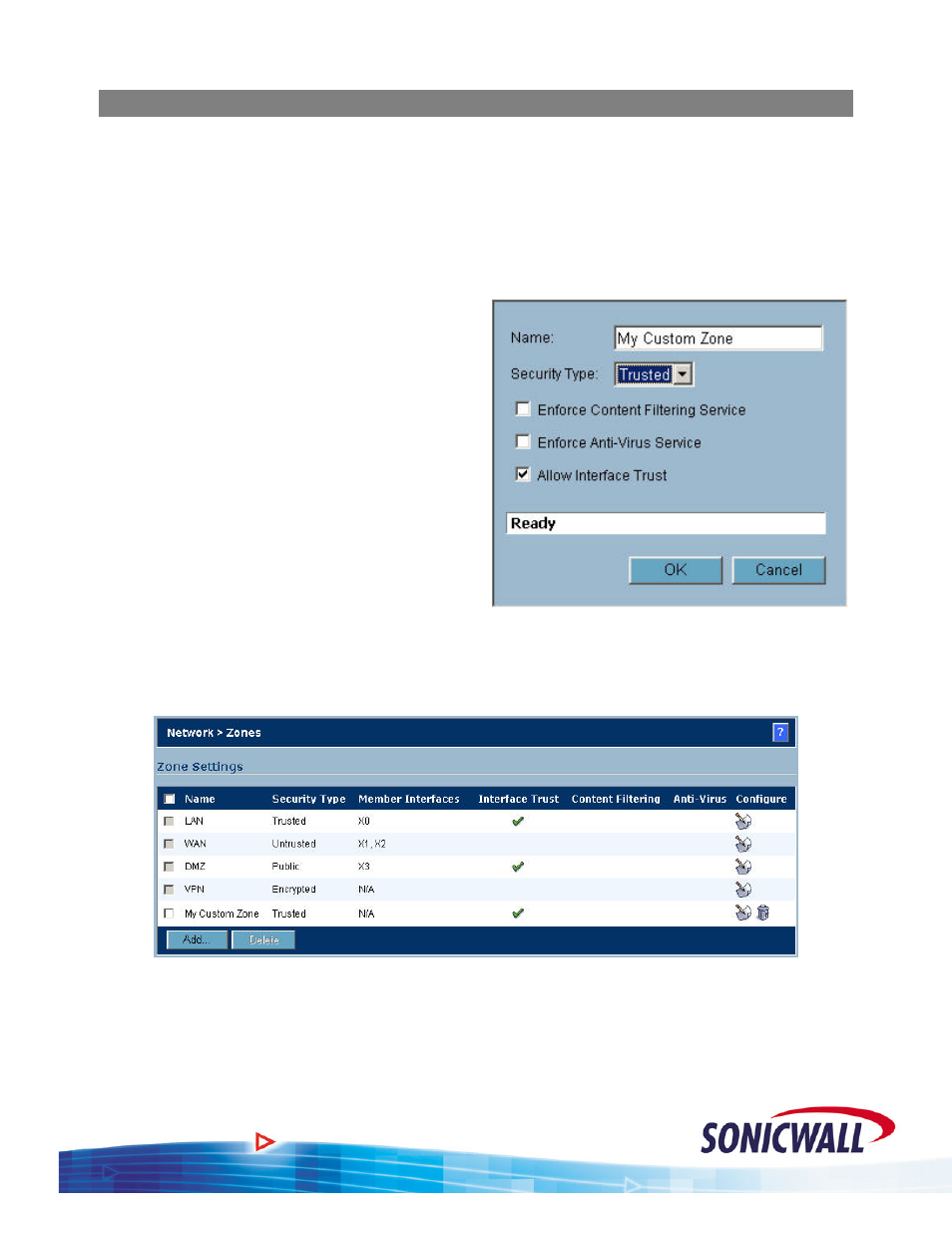 Creating a custom zone | SonicWALL OS 2.x User Manual | Page 4 / 20