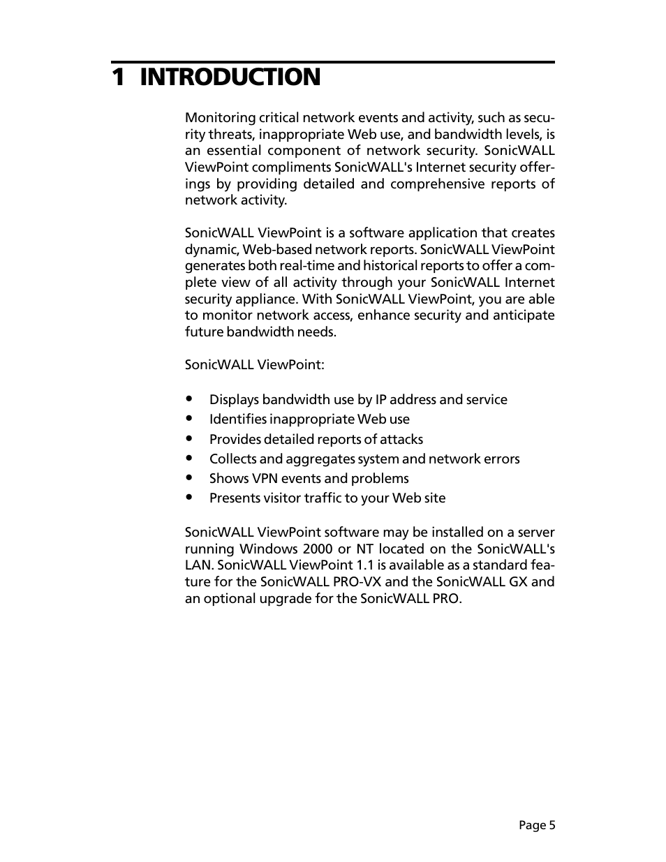 1 introduction | SonicWALL ViewPoint User Manual | Page 6 / 37