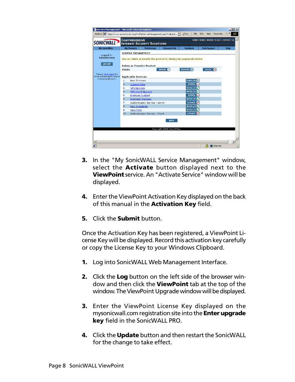 SonicWALL ViewPoint User Manual | Page 9 / 37