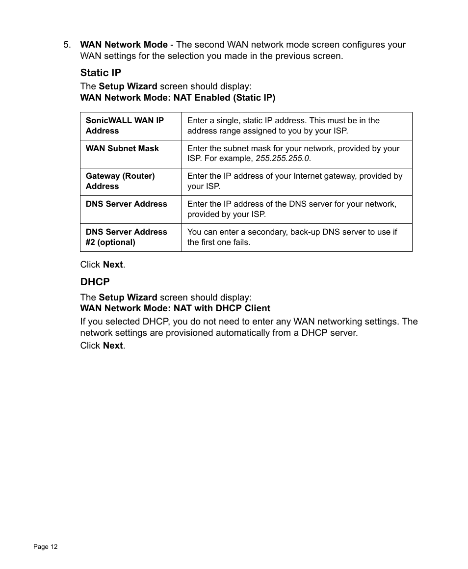 SonicWALL TZ 170 User Manual | Page 13 / 42