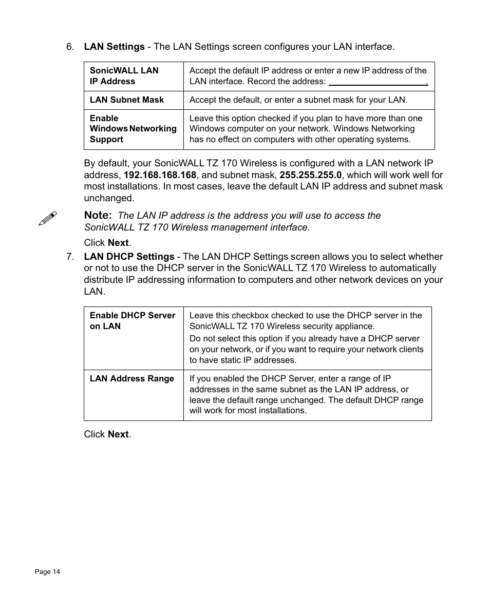SonicWALL TZ 170 User Manual | Page 15 / 42