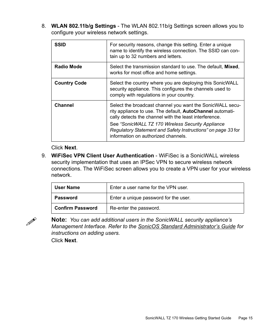 SonicWALL TZ 170 User Manual | Page 16 / 42