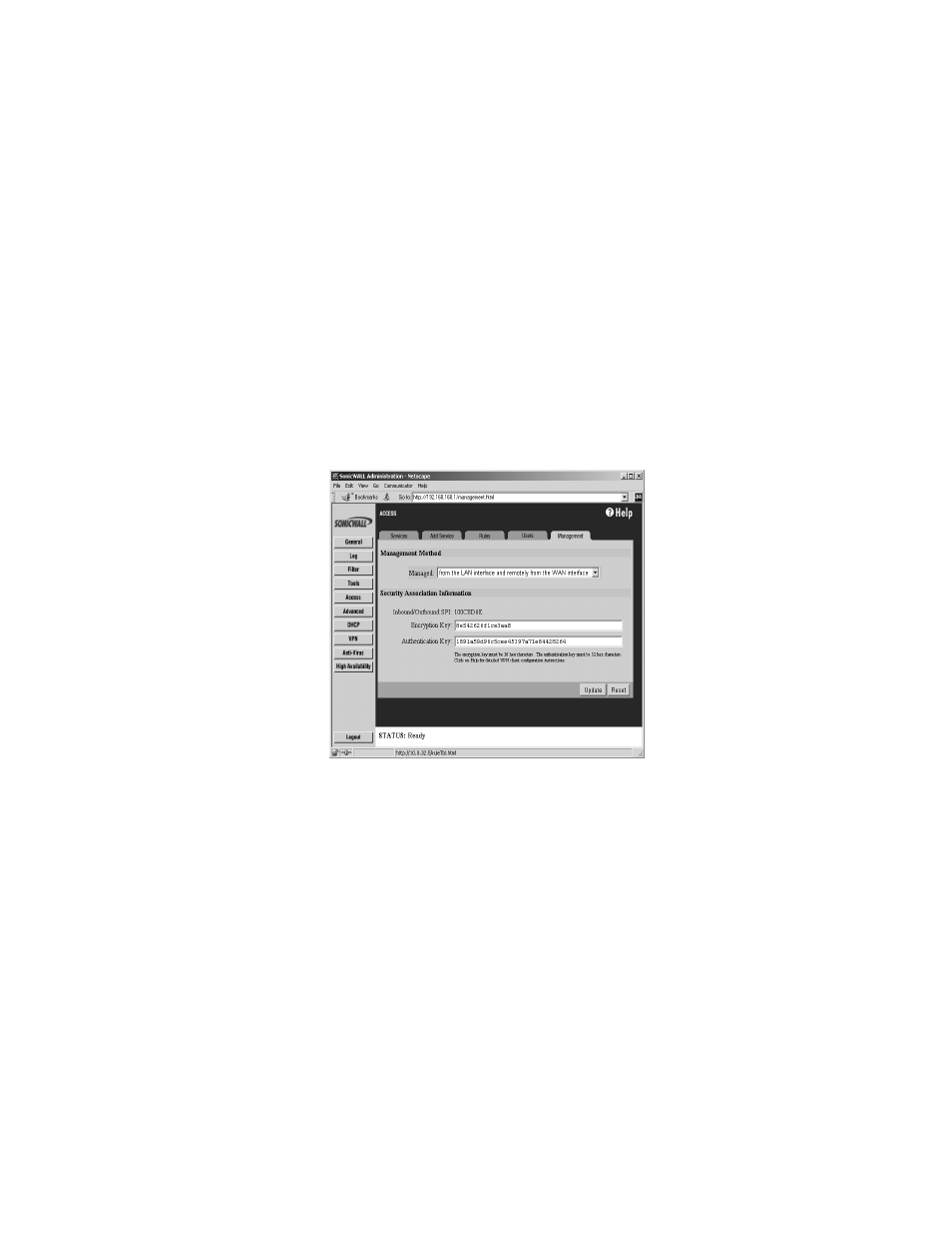 Management, Sonicwall snmp support, Management sonicwall snmp support | SonicWALL Internet Security Appliances User Manual | Page 144 / 293
