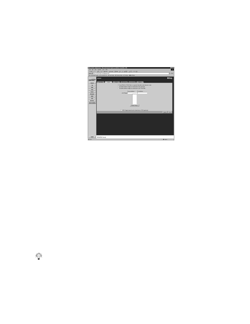 Intranet configuration, Intranet settings | SonicWALL Internet Security Appliances User Manual | Page 150 / 293