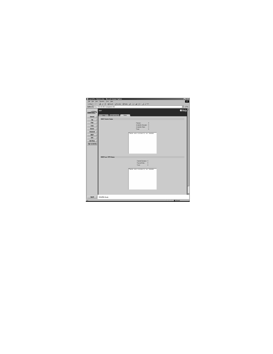 Dhcp status | SonicWALL Internet Security Appliances User Manual | Page 175 / 293