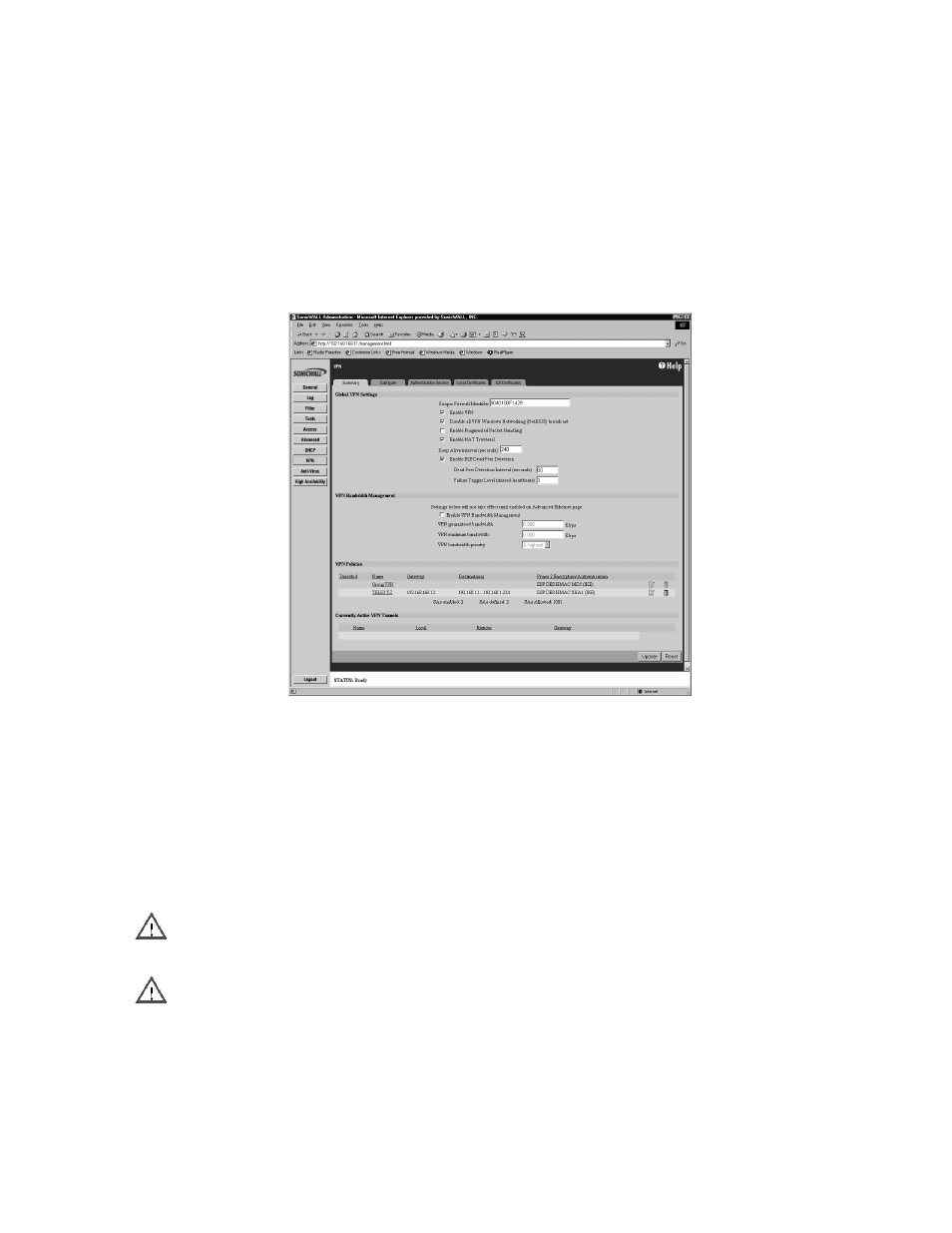 Configuring the sonicwall | SonicWALL Internet Security Appliances User Manual | Page 198 / 293