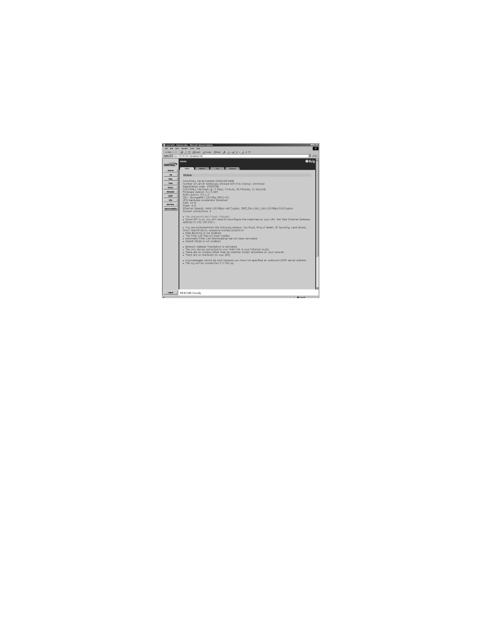 Logging into the sonicwall management interface | SonicWALL Internet Security Appliances User Manual | Page 43 / 293
