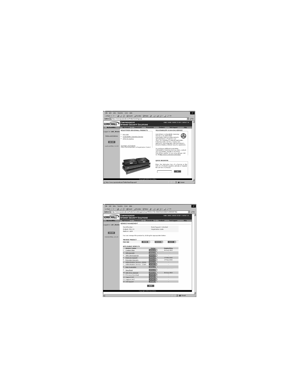 Quick registration | SonicWALL Internet Security Appliances User Manual | Page 51 / 293