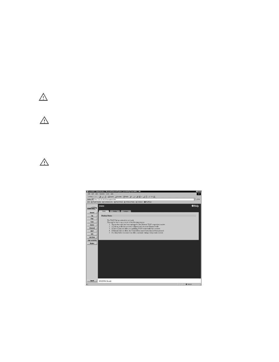 4 configuring the tele3 sp modem connection, Configuring the tele3 sp wan failover feature | SonicWALL Internet Security Appliances User Manual | Page 59 / 293