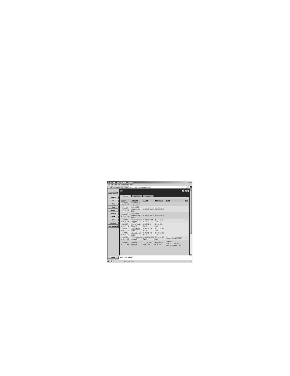 7 logging and alerts, View log | SonicWALL Internet Security Appliances User Manual | Page 90 / 293