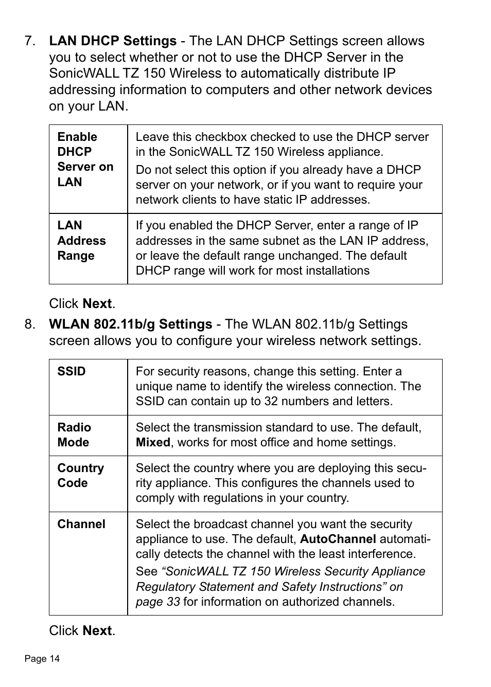 SonicWALL TZ 150 Wireless User Manual | Page 15 / 38