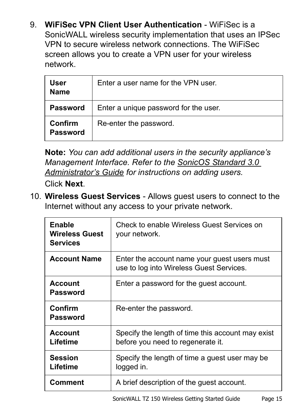 SonicWALL TZ 150 Wireless User Manual | Page 16 / 38