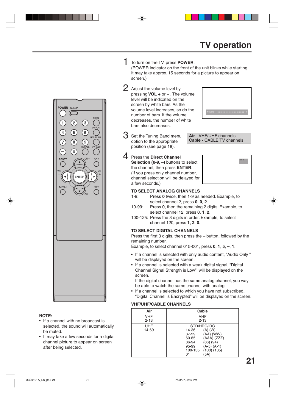 21 tv operation | Sansui HDLCD2600 User Manual | Page 21 / 44