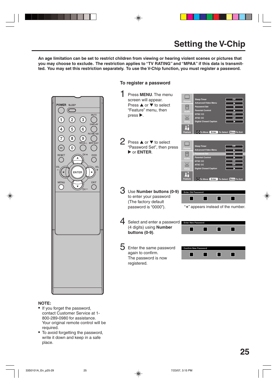 25 setting the v-chip | Sansui HDLCD2600 User Manual | Page 25 / 44