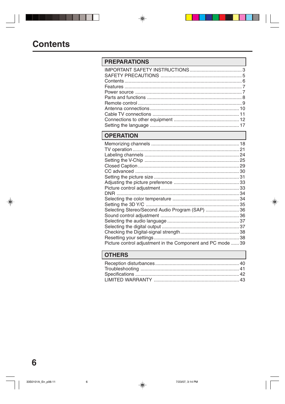 Sansui HDLCD2600 User Manual | Page 6 / 44