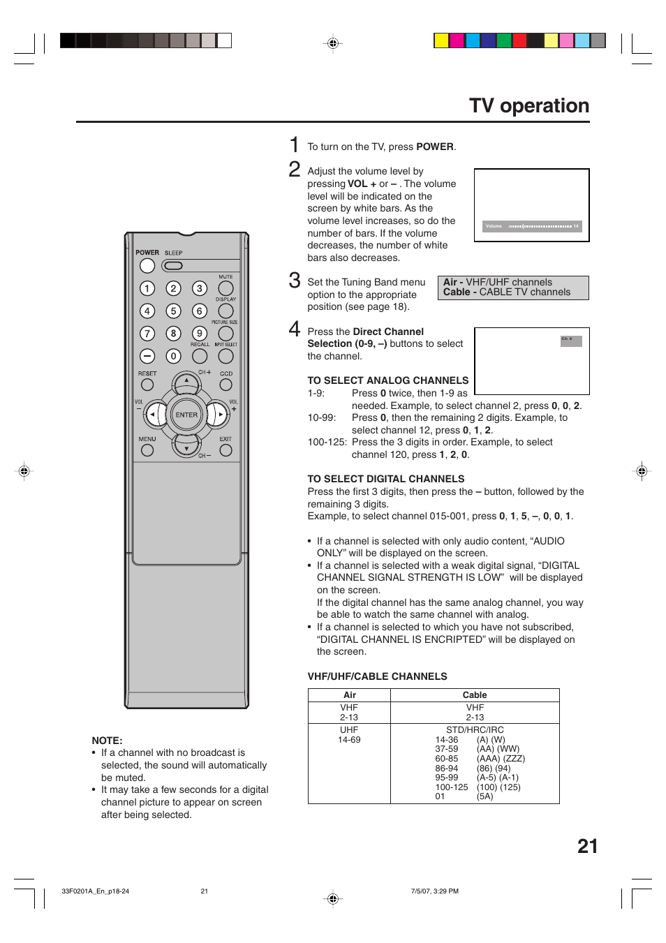 21 tv operation | Sansui HDLCD1900 User Manual | Page 21 / 44