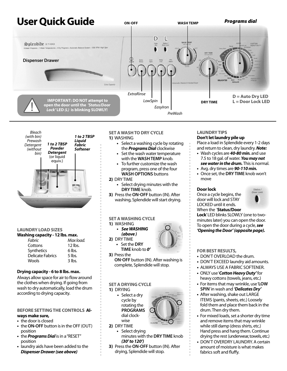 User quick guide | Splendide WDC6200CEE User Manual | Page 2 / 2