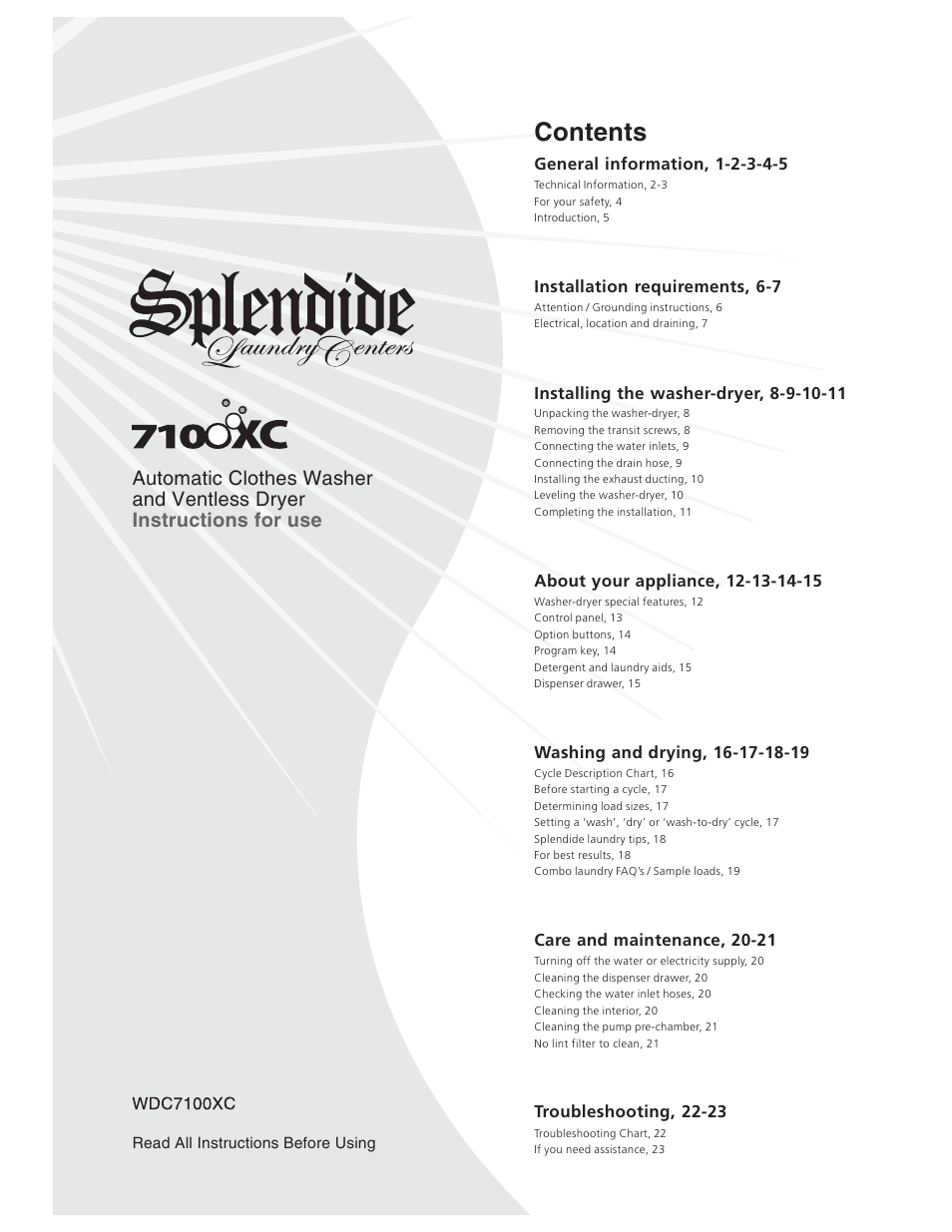 Splendide 7100XC User Manual | 24 pages