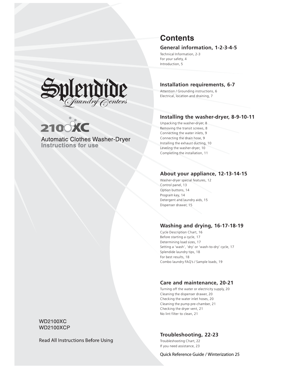 Splendide WD2100XC User Manual | 26 pages