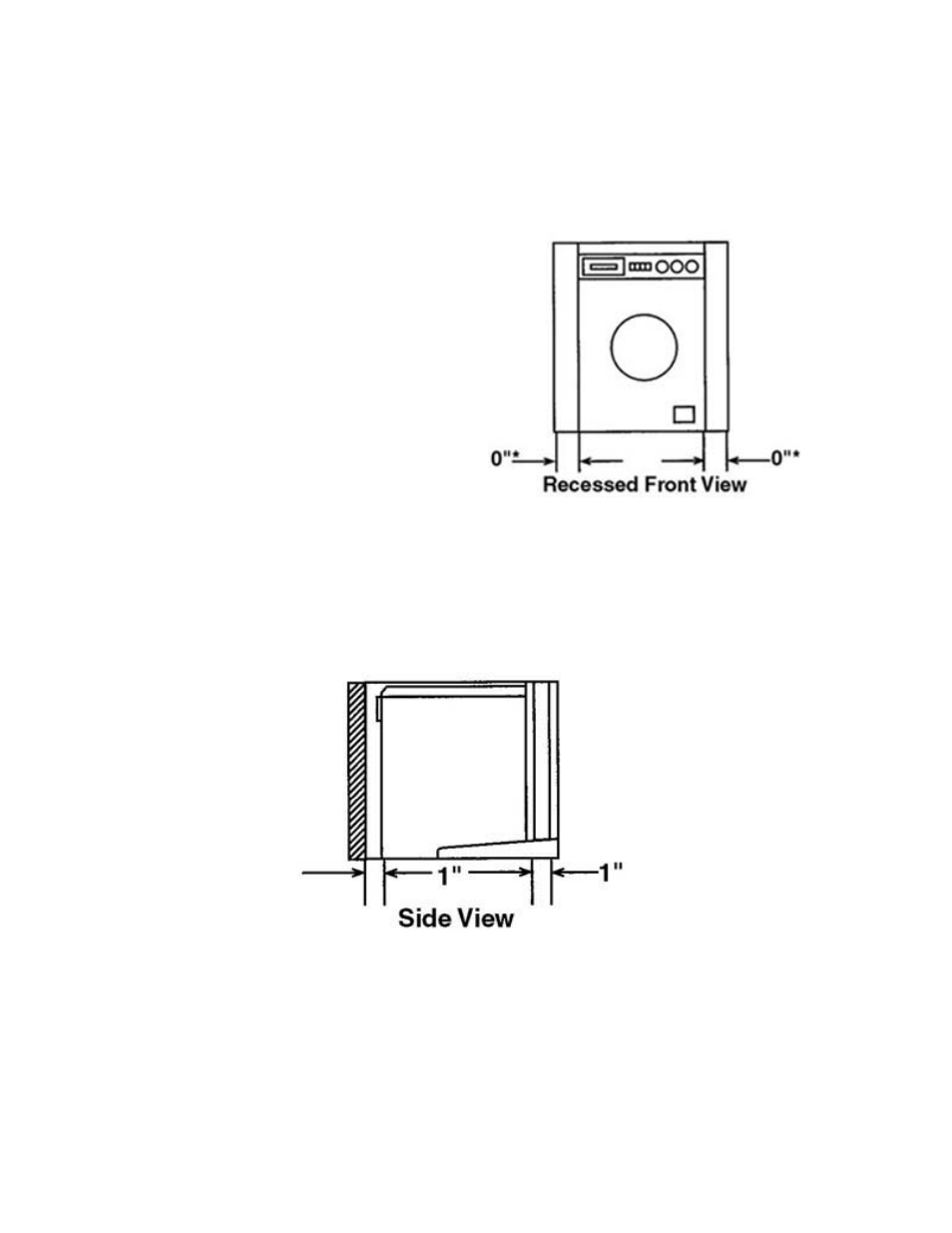 Minimum installation spacing | Splendide WDC1025MCEE User Manual | Page 7 / 16
