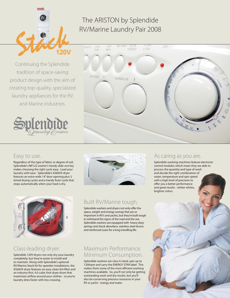 Splendide AW122 WASHER User Manual | 2 pages